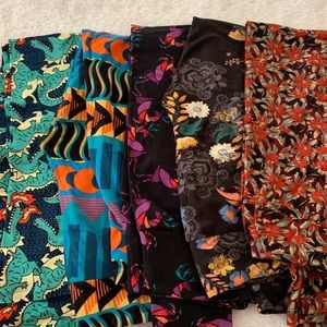 5 Pairs Lularoe Leggings Bundle Size os